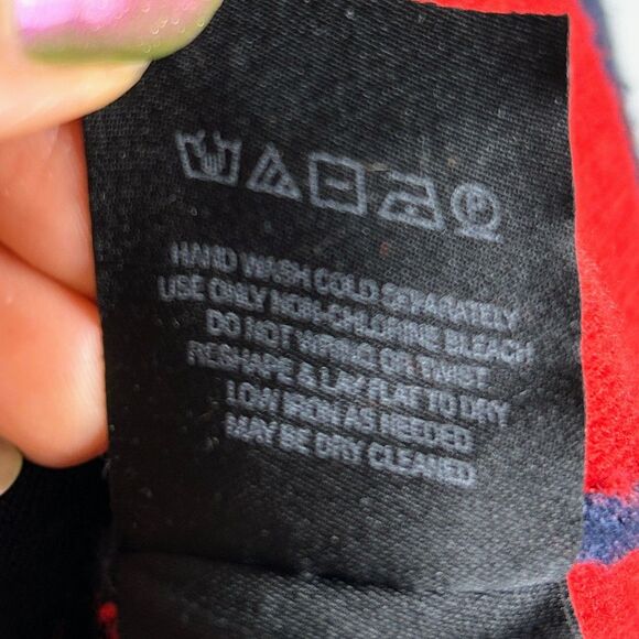 Moth Anthropologie Amoruso Two Toned Knit Cardigan Sweater Jacket Navy Red XS - Picture 16 of 16